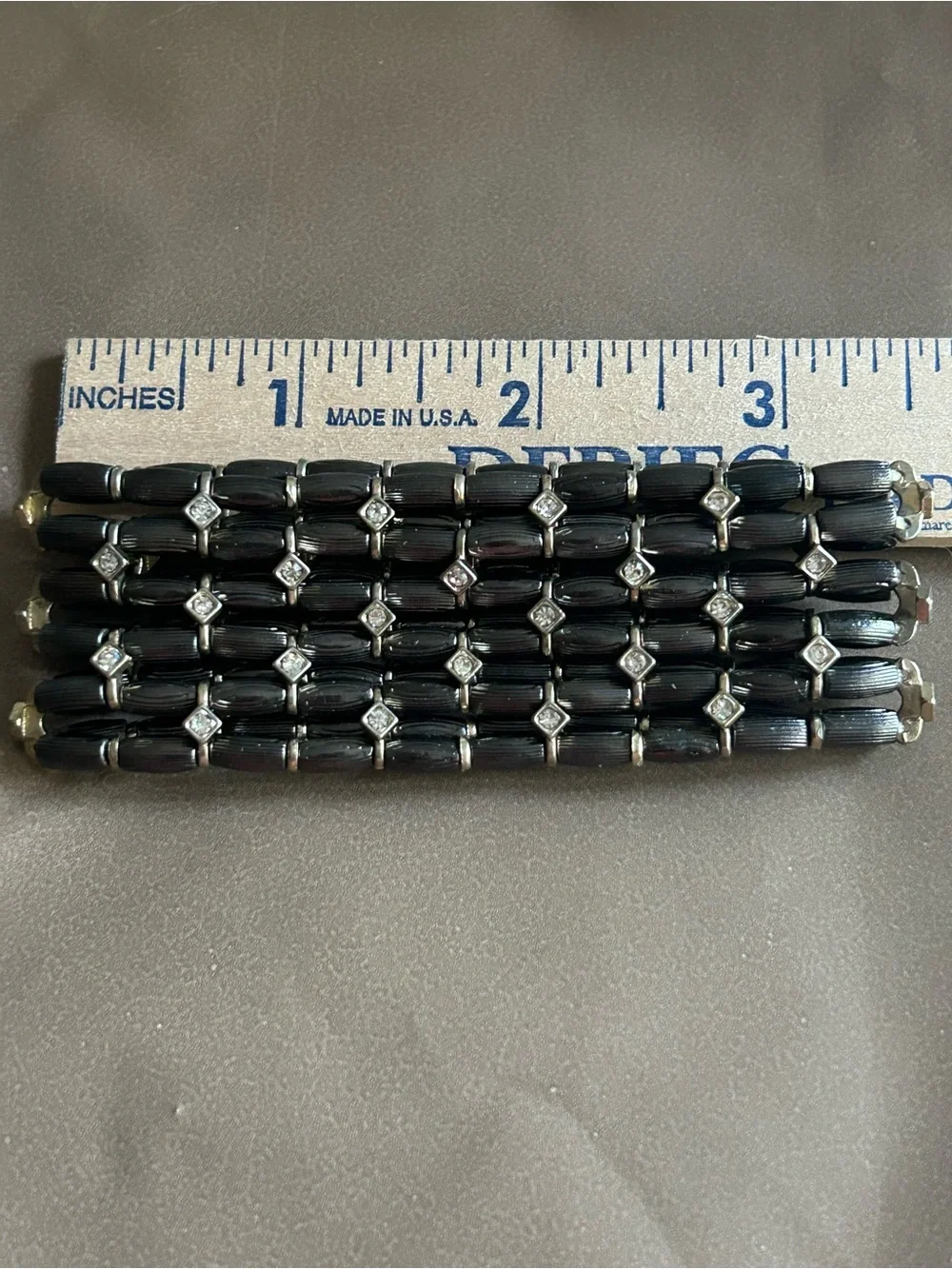 Multi-Row Beaded Stretch Bracelet with sparkling Accents